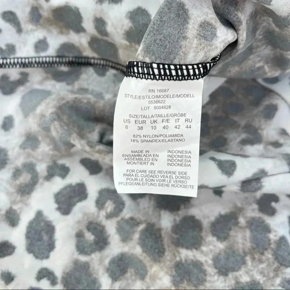 Swim Solutions Cheetah Print Bust Support Tankini Swim Top Size 8 - Picture 8 of 8